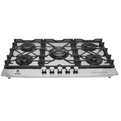 COMBO CON CAMPANA CC-90-BLACK Y PARRILLA DE GAS 5Q-TM-87 SUPRA VERONA DE ACERO INOXIDABLE