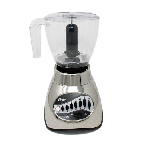Licuadora 16 Velocidades Vaso Vidrio + Procesador Plus Plata Oster 6878