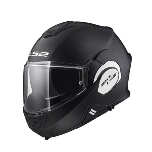 CASCO LS2 VALIANT NEGRO MATE ABATIBLE DOBLE CERTIFICACIÓN CERRADO/JET 