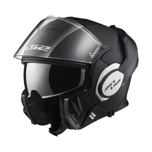 CASCO LS2 VALIANT NEGRO MATE ABATIBLE DOBLE CERTIFICACIÓN CERRADO/JET 