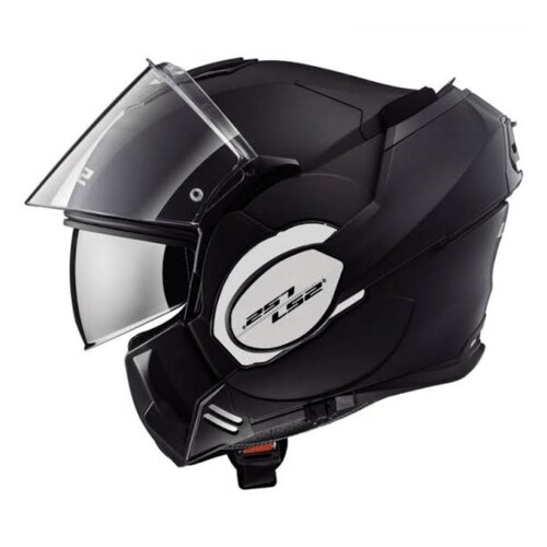 CASCO LS2 VALIANT NEGRO MATE ABATIBLE DOBLE CERTIFICACIÓN CERRADO/JET 