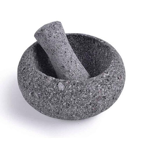 Mortero Artesanal Modelo Obregón De Piedra Volcánica