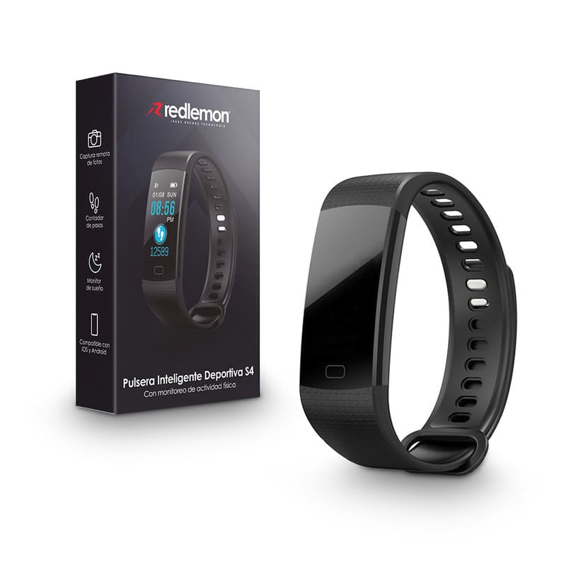 Pulsera Inteligente con Monitoreo de Ritmo Cardiaco S4 Redlemon
