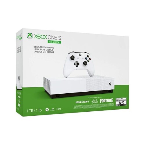 Consola Xbox One S 1TB All Digital con 3 juegos digitales (No tiene lector  de discos) 