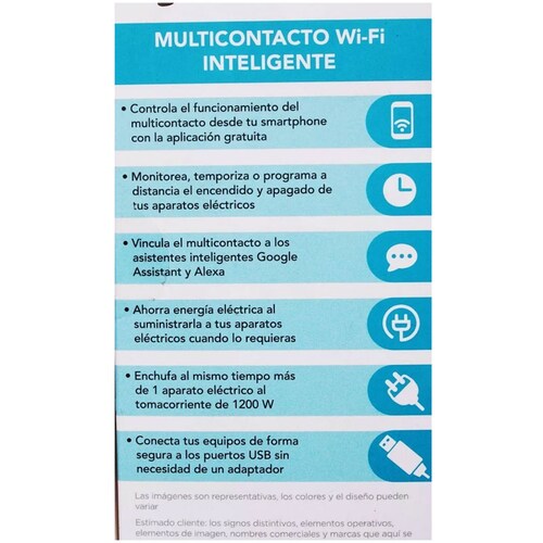 Multicontacto Wifi Inteligente Asistente Google Y Alexa Usb