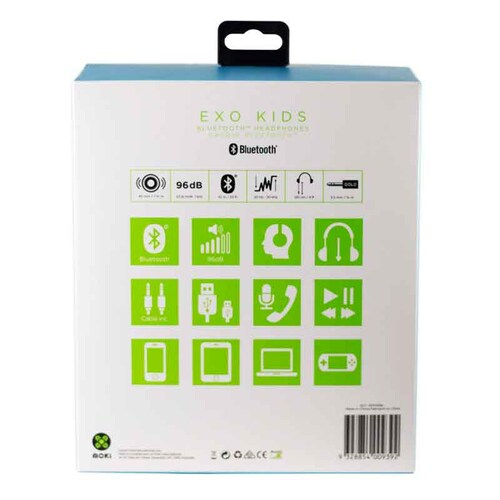 Audífonos de Diadema Bluetooth para Niño y Niña Exo Kids Azul Moki