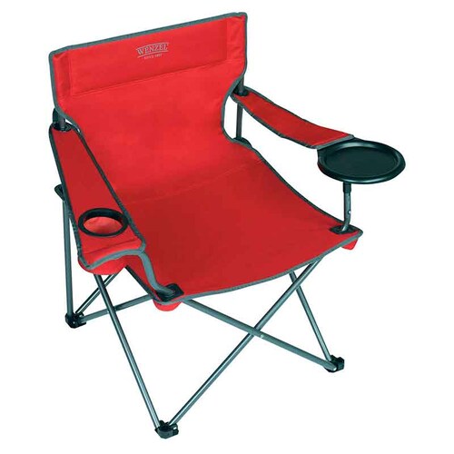 Silla Plegable Con Porta-vasos y Plato Incluye Bolsa de Transporte Rojo Wenzel 97943