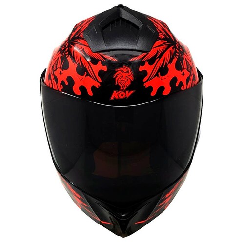 CASCO KOV STEALTH ZAPATA ROJO ABATIBLE CERTIFICADO PARA MOTO 