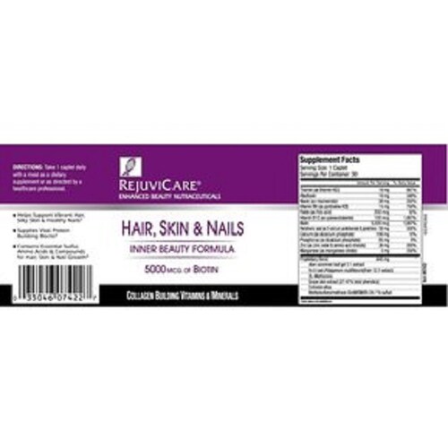 Biotin Rejuvicare CRECIMIENTO DE CABELLO Y UÑAS Formula 30 comprimidos