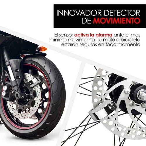 Candado Para Moto Alarma Freno Disco Bicicleta Inoxidable