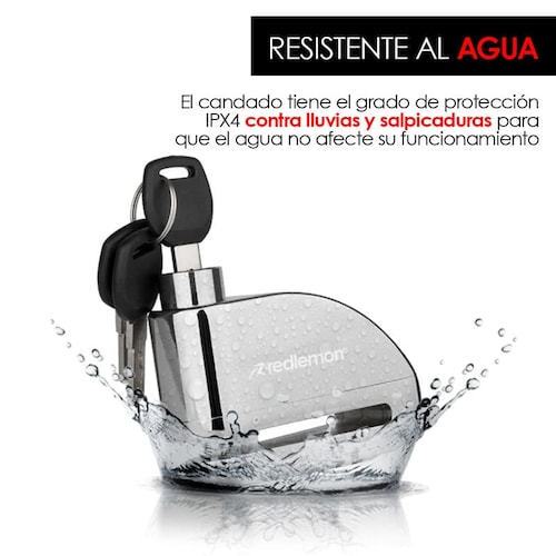 Candado de Disco con Alarma para Bicicleta y Motocicleta Redlemon