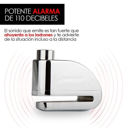 Candado de Disco con Alarma para Bicicleta y Motocicleta Redlemon