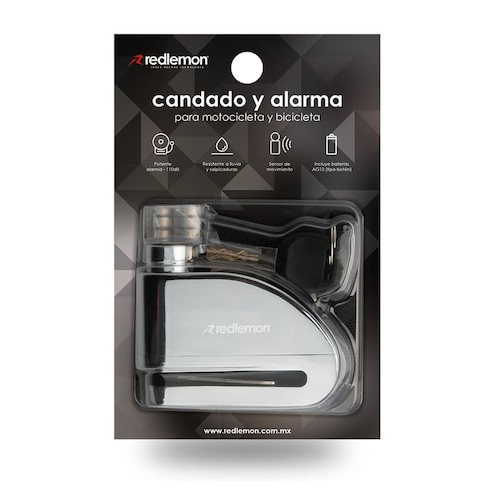 Candado de Disco con Alarma para Bicicleta y Motocicleta Redlemon
