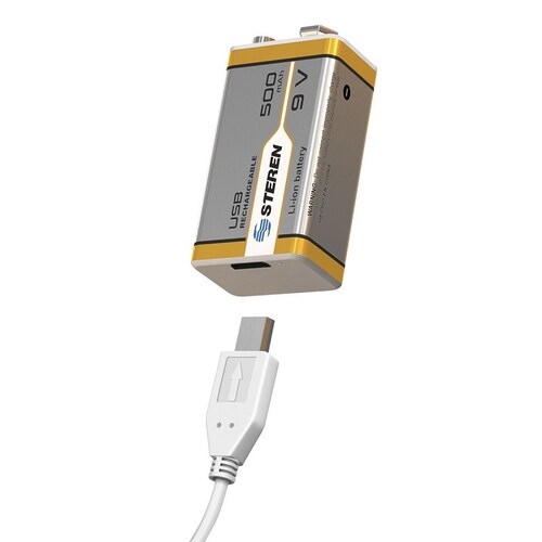Batería Recargable Usb Li-ion 9v Cuadrada 500 Mah Steren