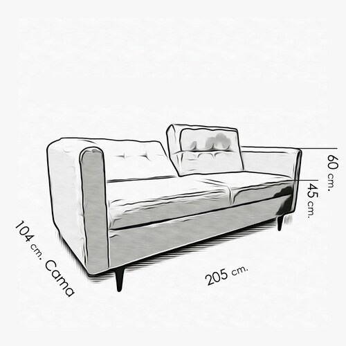 Sofa cama Palermo tela Michell Azul // ENTREGA A CDMX Y ZONA METROPOLITANA.