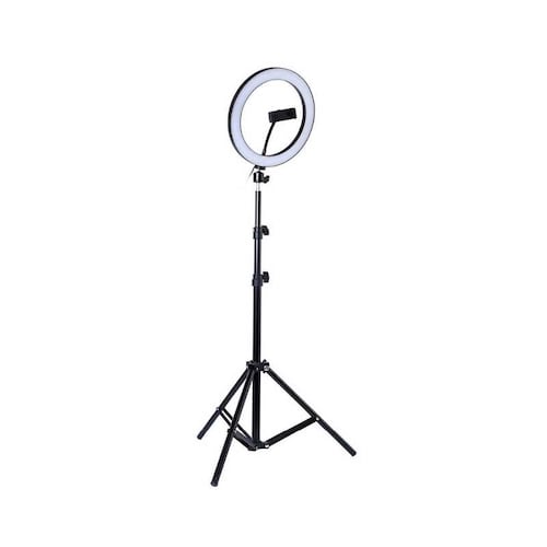 Aro de luz led Gadgets & fun 33 cm de diámetro incluye tripie 2 metros de alto aro led para maquillaje y vídeos 