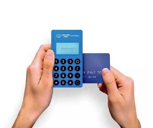 Lector De Tarjetas de Crédito y Débito MercadoPago Point Blue Con Bluetooth