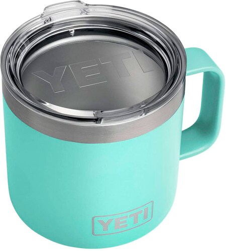Termo Yeti Rambler Taza Aislada al vacío de 14 oz, de acero inoxidable con tapa
