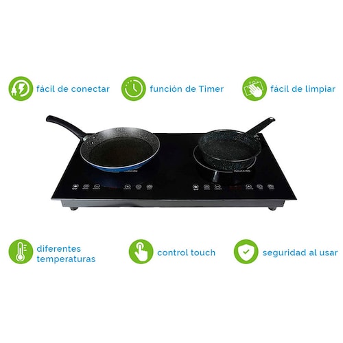 Parrilla De Inducción De 2 Zonas Estufa Eléctrica Avera PIV2