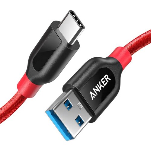 Cable USB-C Anker PowerLine+ USB-C a USB-A 3.0 0.9m Rojo