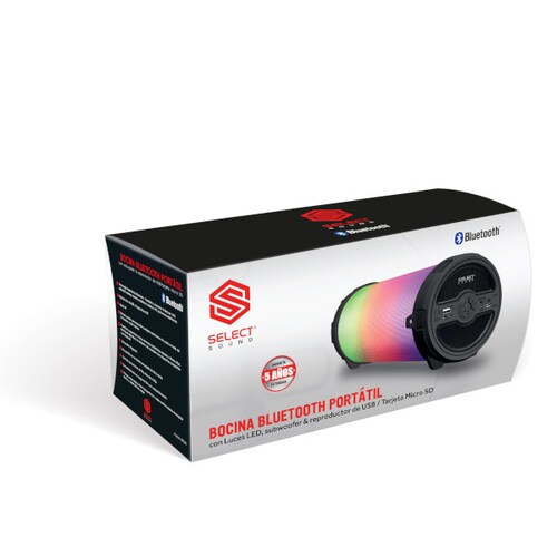 Bocina con Luces LED Select Sound BT229 con Bluetooth, Radio Fm