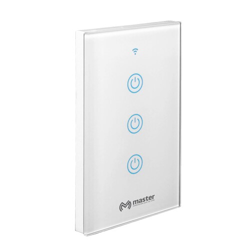Apagador Inteligente Wifi Touch de 3 Botones / Master /  Iot-wswitch3