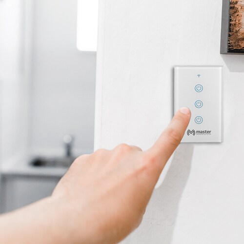 Apagador Inteligente Wifi Touch de 3 Botones / Master /  Iot-wswitch3