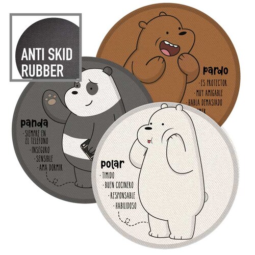 ESCANDALOSOS DESCRIPCIÓN SET 3 MOUSE PAD, BASE ANTIDESLIZANTE, HEROE SHOP