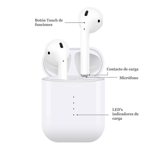 Audífonos i10 Tws Bluetooth Carga Inálambrica Qi 