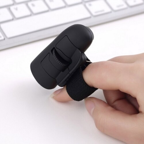 Mouse Óptico De Dedo Bluetooth Negro 