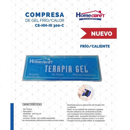 Compresa Gel Terapia Frio Caliente Calor 50x25 cm Homecare