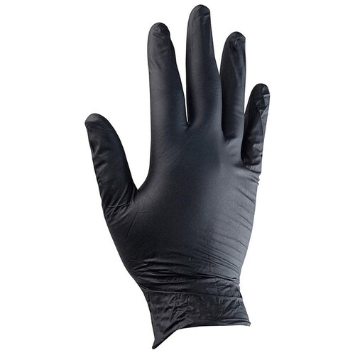 50 Guantes de nitrilo desechable chico negro