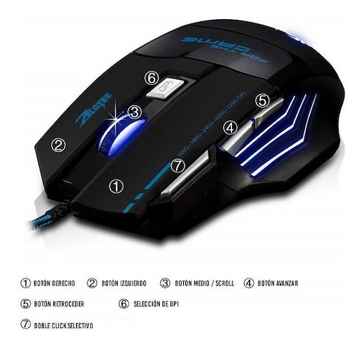 Mouse Dragon Gamer Gaming Ergonomico 7d 5500 Dpi Fortnite