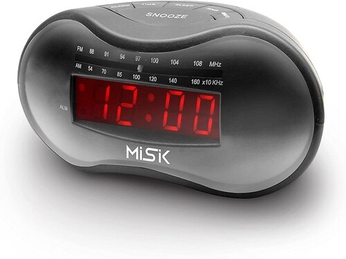 Radio Reloj Despertador Misik MR411 AM/ FM Entrada 3.5 Mm Negro