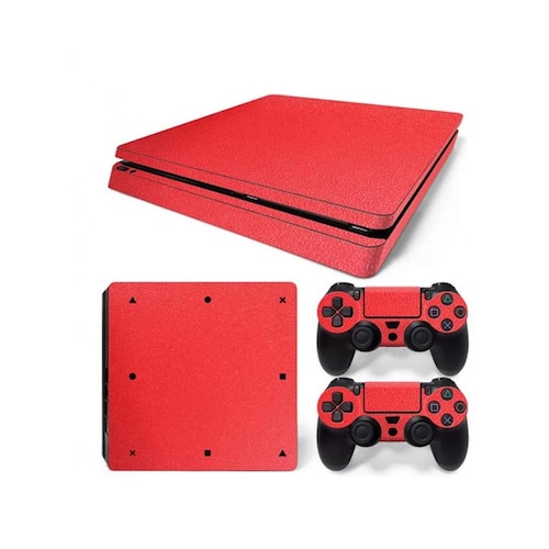 Ps4 Slim Skin Estampa Pegatina Para Playstation 4 Slim Piel Rojo