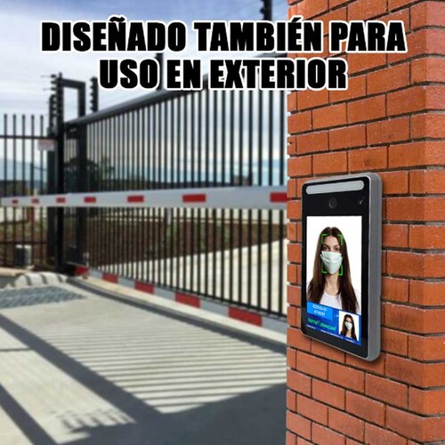 Control acceso facial biometrico con termometro temperatura