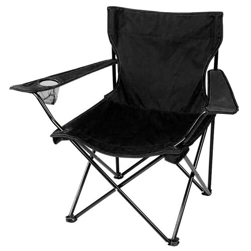 Set 2 Sillas Plegables Playa Jardin Camping Pesca Negro