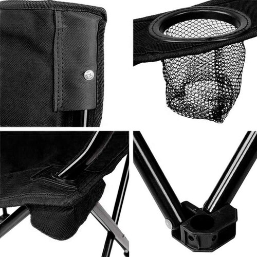 Set 2 Sillas Plegables Playa Jardin Camping Pesca Negro