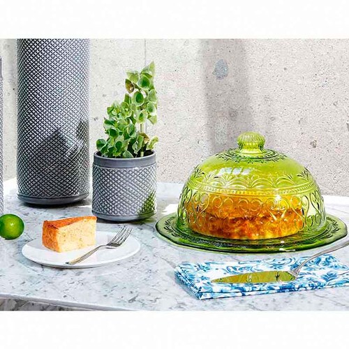 Panera con PlatÃ³n y Domo de Cristal Verde T402R