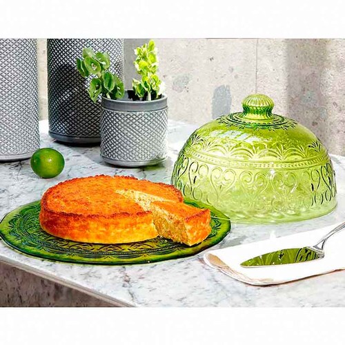 Panera con PlatÃ³n y Domo de Cristal Verde T402R