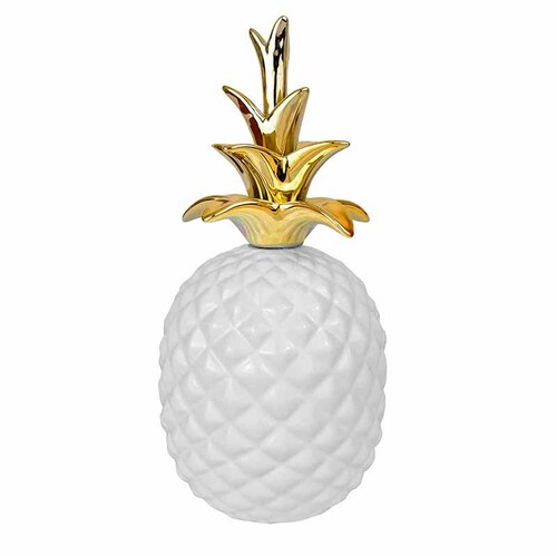 PiÃ±a Seaport Color Blanco con Dorado en CerÃ¡mica  L041704WH