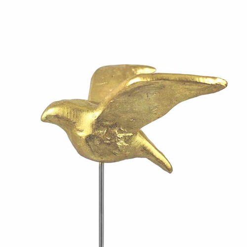 Figura de Ave Dorada de Poliresina con base de mÃ¡rmol mediana DMA-1050MD