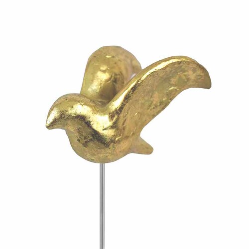 Figura de Ave Dorada de Poliresina con base de mÃ¡rmol chica DMA-1050SM
