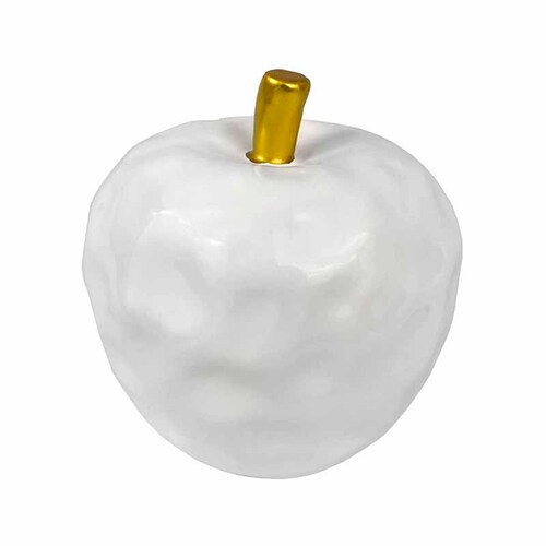 Manzana de CerÃ¡mica Blanca con Detalles Dorados  DMF-4206