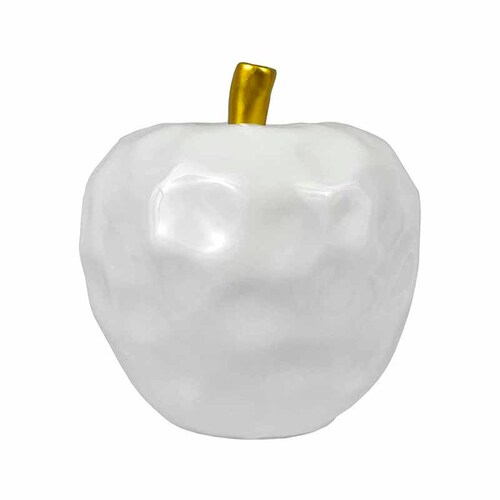 Manzana de CerÃ¡mica Blanca con Detalles Dorados  DMF-4206