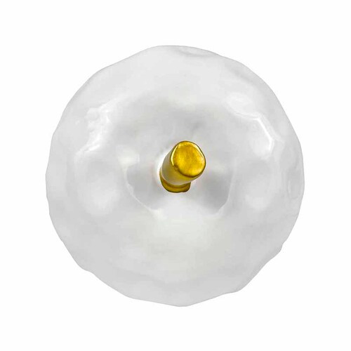 Manzana de CerÃ¡mica Blanca con Detalles Dorados  DMF-4206