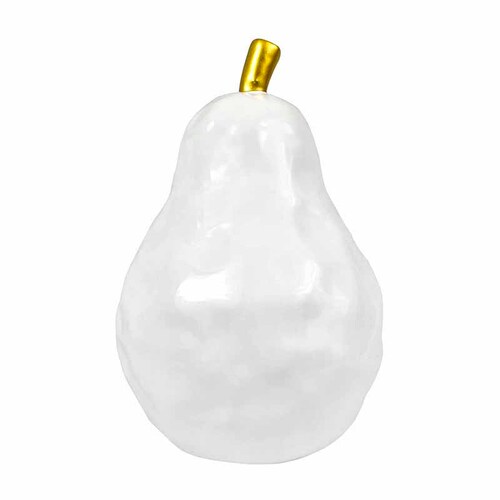 Pera de CerÃ¡mica Blanca con Detalles Dorados  DMF-4208