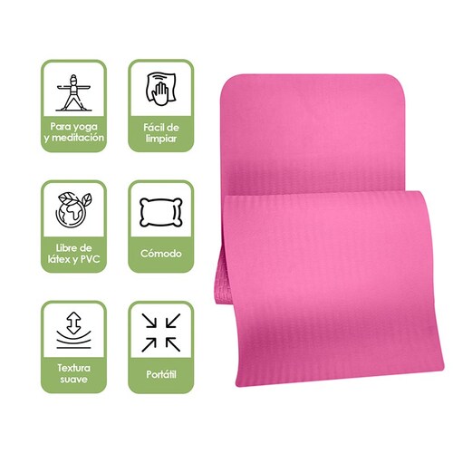 Redlemon Tapete para Yoga, Yoga Mat para Ejercicio en Casa, Resistente, Confortable, Flexible y Portátil, Fácil de Limpiar, Enrollable, Libre de BPA, Ideal para Utilizar en Cualquier Habitación