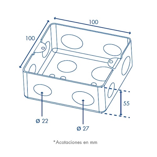 CAJA DE REGISTRO 10X10 CM PAQ.10 PIEZAS THORSMAN 11000-00000.