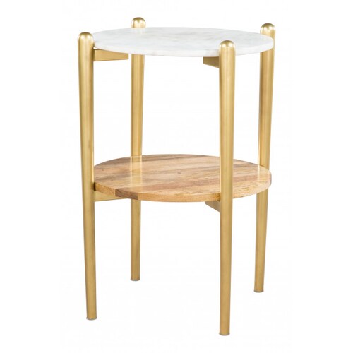 Mesa Lateral Mina Oro/Blanco - Kessa